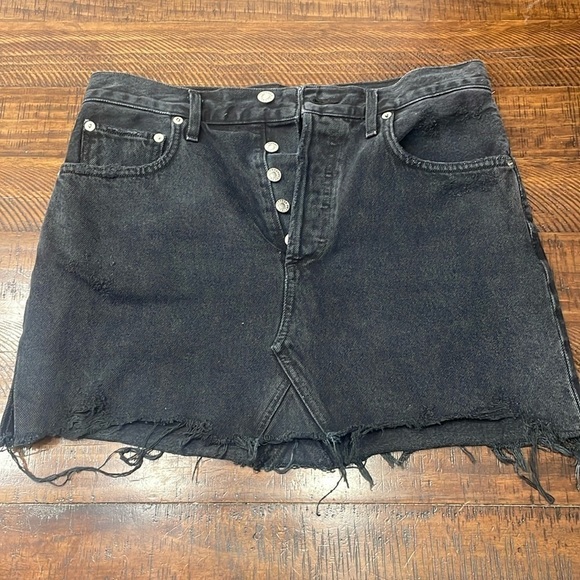 AGOLDE Quinn Distressed Denim Mini Skirt - Picture 6 of 16